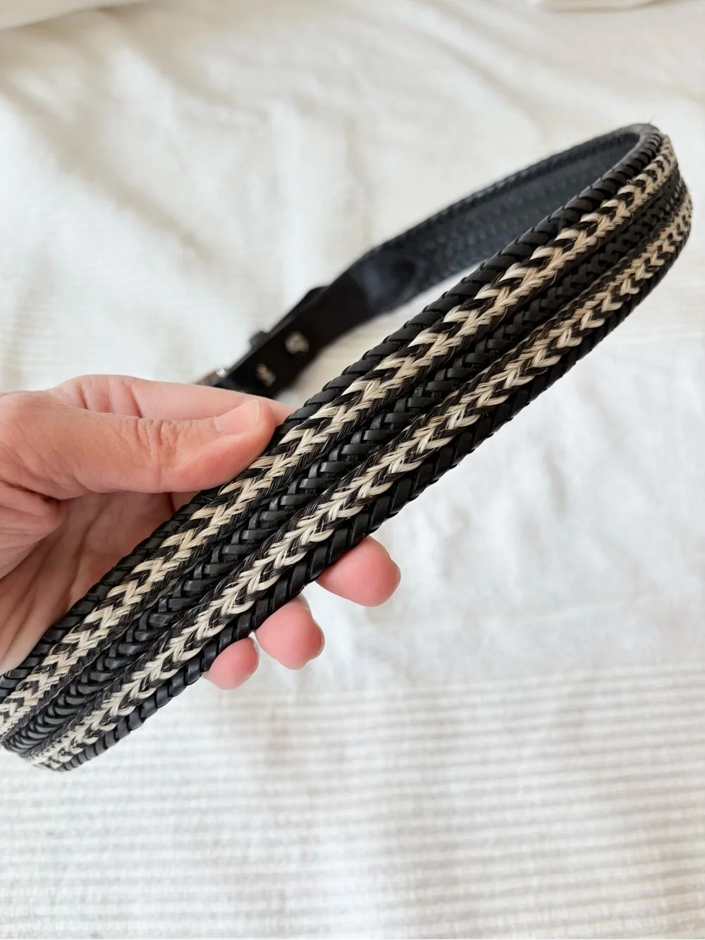 Justin Western Braided Black Leather Belt - Picture 8 of 15
